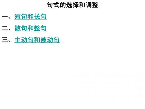 句式的选择和调整