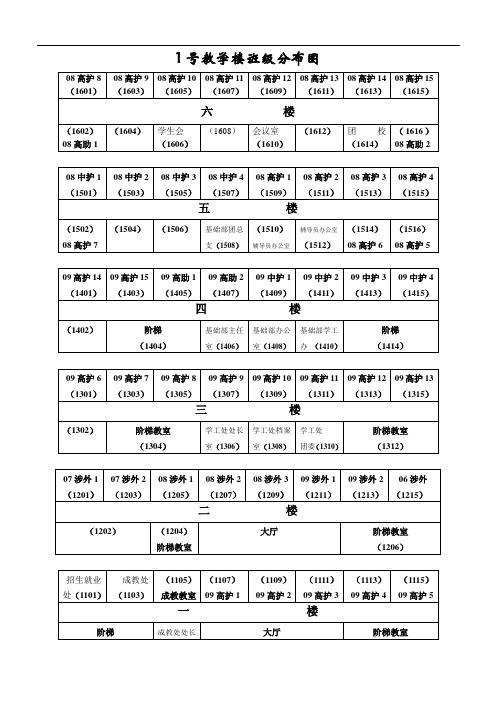 1号教学楼班级分布图