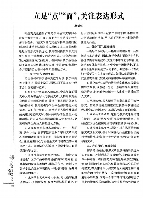 立足“点”“面”,关注表达形式