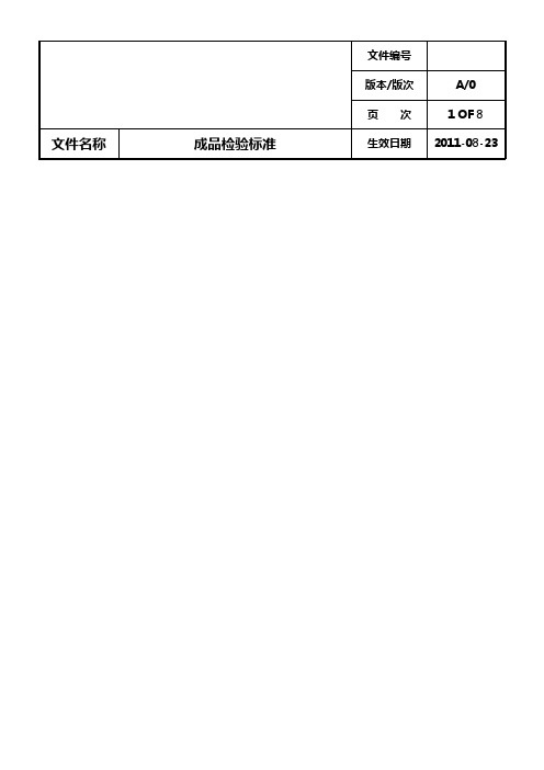 内衣成品检验标准