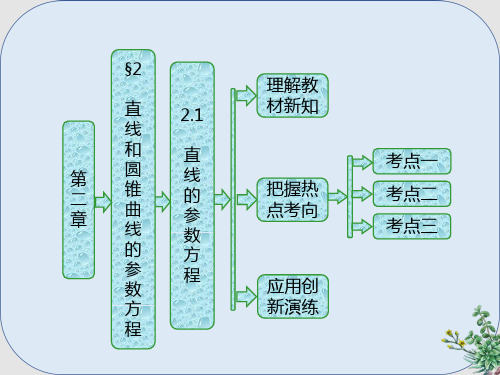 高中数学第二章参数方程2.1直线的参数方程课件北师大版选修4_4