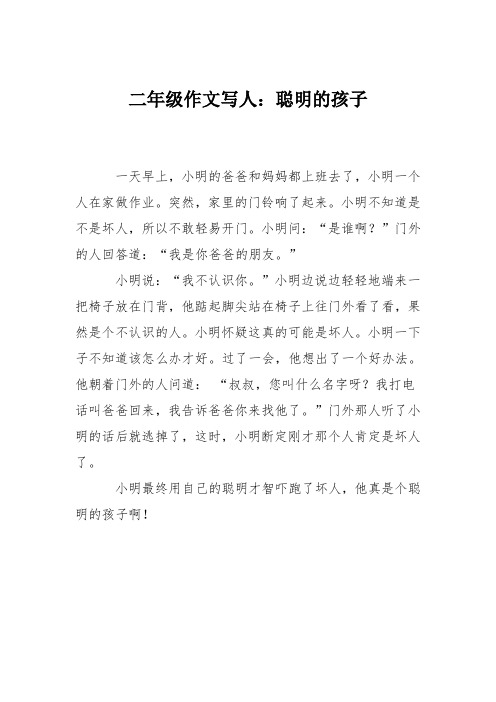 二年级作文写人：聪明的孩子