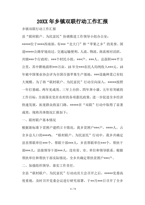 2019年乡镇双联行动工作汇报