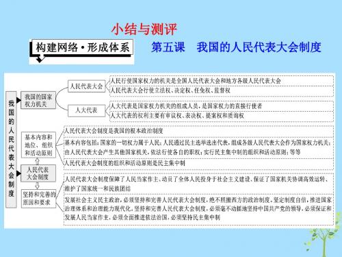 高中政治 第三单元 发展社会主义民主政治 第五课 小结