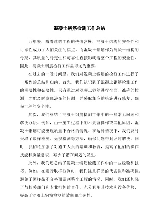 混凝土钢筋检测工作总结