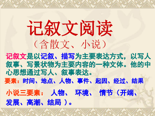 文章内容概括、记叙顺序、线索