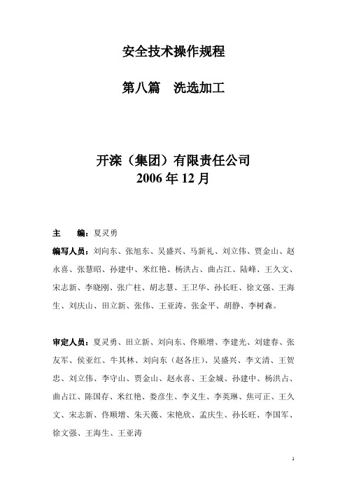 第八篇洗选加工讲解