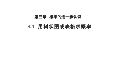 北师大版九年级数学上册3.1用树状图或表格求概率课件(共21张PPT)