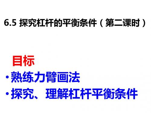 6.5 探究杠杆的平衡条件(第二课时)