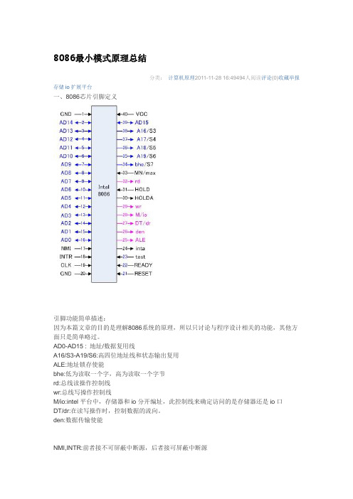 8086最小总线模式解析