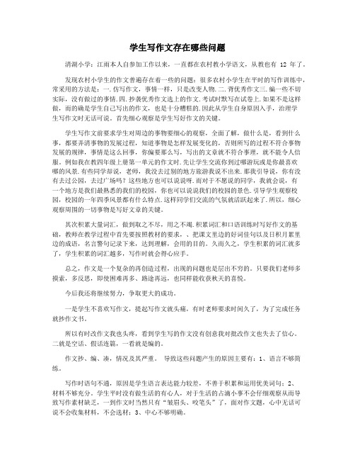 学生写作文存在哪些问题