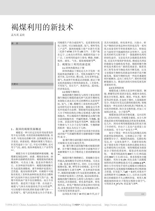 褐煤利用的新技术_孟凡英