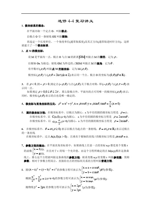 选修4-4知识点