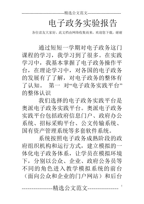电子政务实验报告