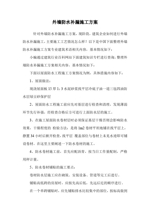 外墙防水补漏施工方案.doc