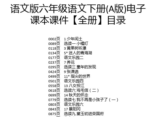 语文版六年级语文下册(A版)电子课本课件【全册】