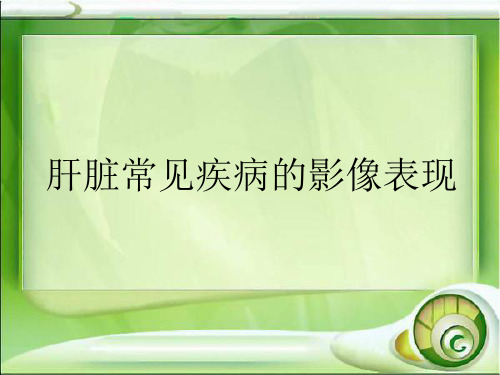肝脏常见疾病的影像学表现