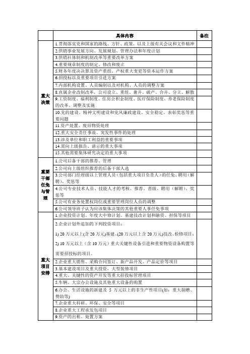 三重一大具体内容