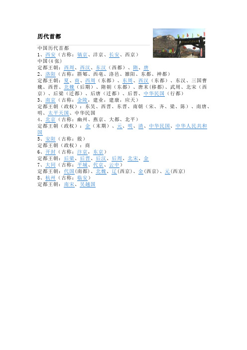 历代首都