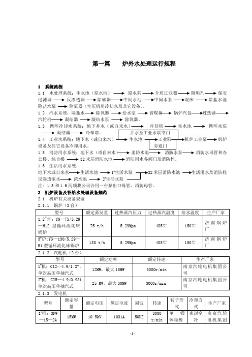 化水运行规程
