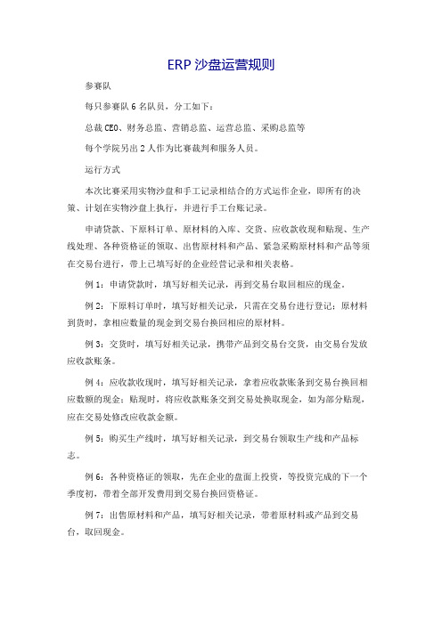 ERP沙盘对抗赛规则20111015