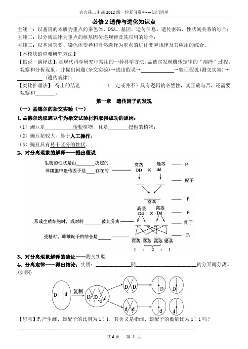 知识清单---必修2遗传与进化知识点1