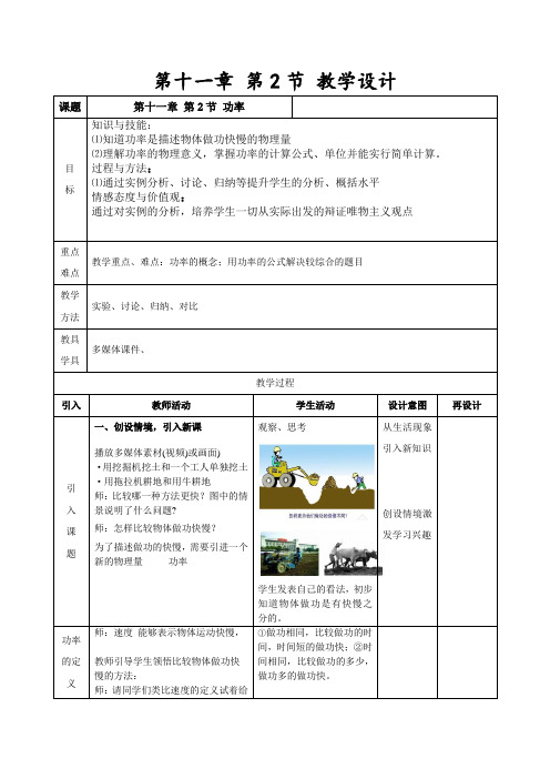 鲁科版初中物理八年级下册《第九章 简单机械 功 第四节 功率》公开课_2