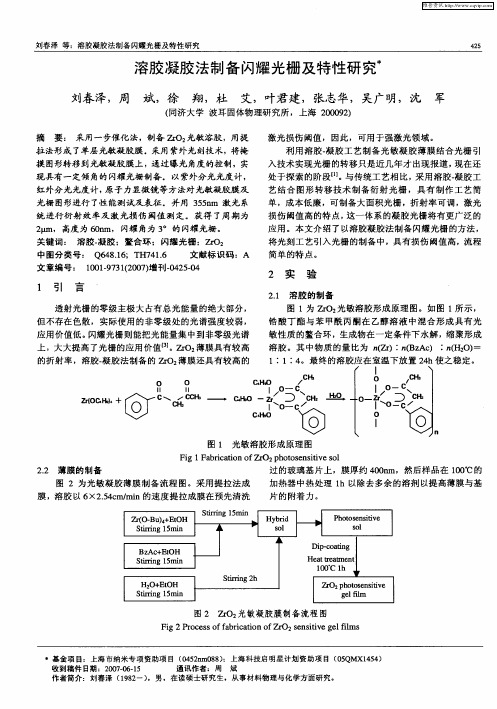溶胶凝胶法制备闪耀光栅及特性研究