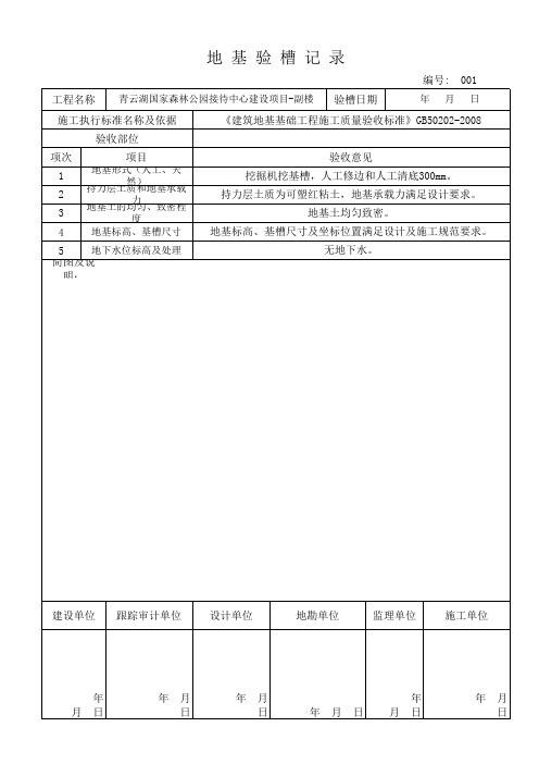 地基验槽记录(现场)