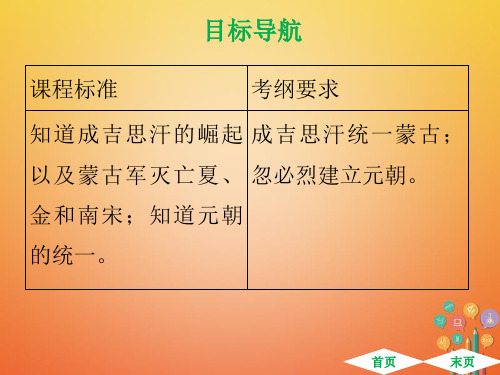 七年级历史下册第二单元辽宋夏金元时期民族关系发展和社会变化第10课蒙古族的兴起与元朝的建立课件新人教版