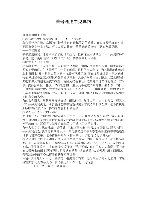 普普通通中见真情