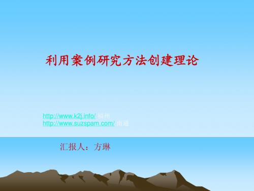 利用案例研究方法创建理论