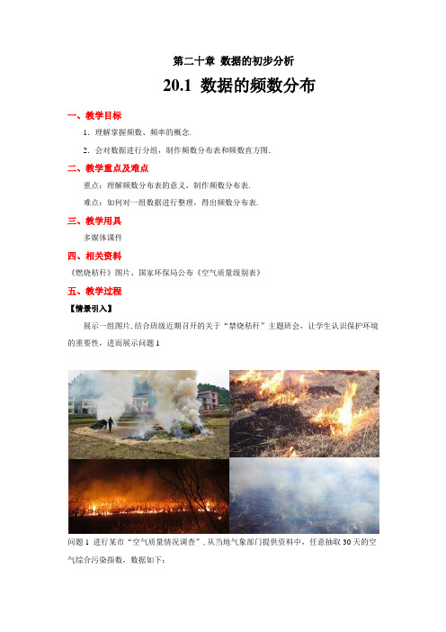 沪科版数学八(下册)20.1 数据的频数分布-教案