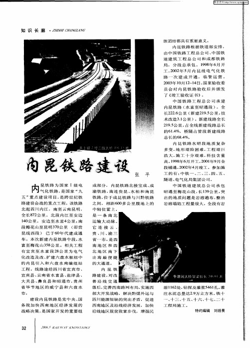 内昆铁路建设