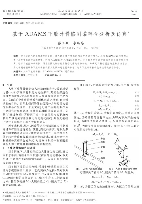 基于adams下肢外骨骼刚柔耦合分析及仿真
