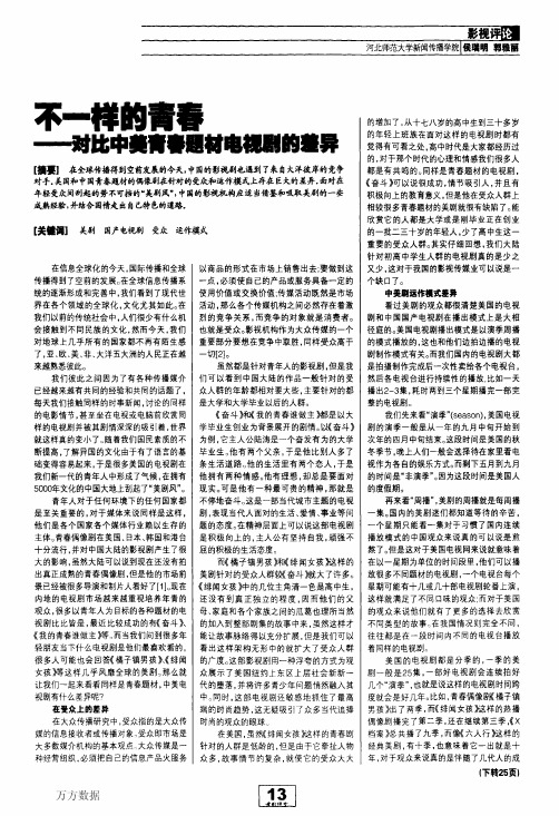 不一样的青春——对比中美青春题材电视剧的差异