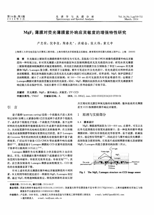 MgF2薄膜对荧光薄膜紫外响应灵敏度的增强特性研究