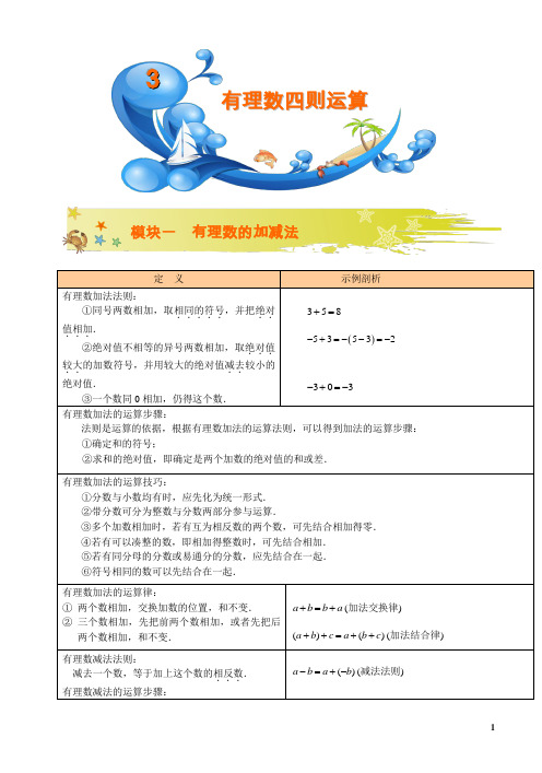 初一数学暑假讲义 第3讲.有理数四则运算.教师版