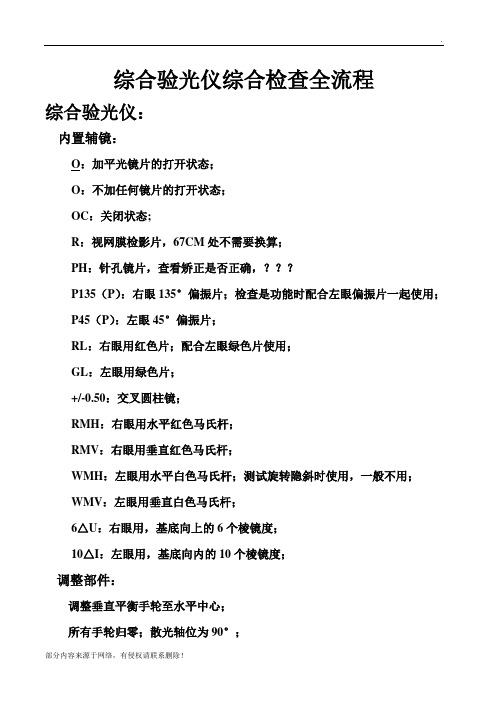 综合验光仪综合检查全流程