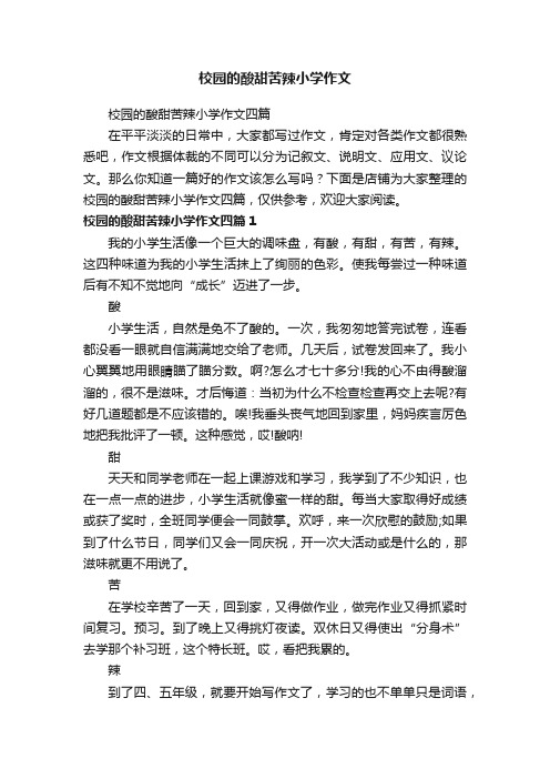 校园的酸甜苦辣小学作文