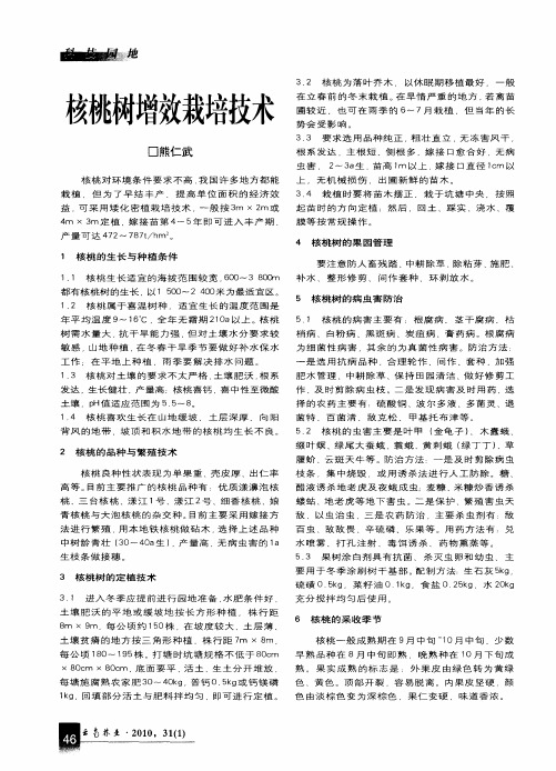 核桃树增效栽培技术