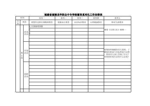 福建省福清龙华职业中专学校德育系列化工作安排表 (2)