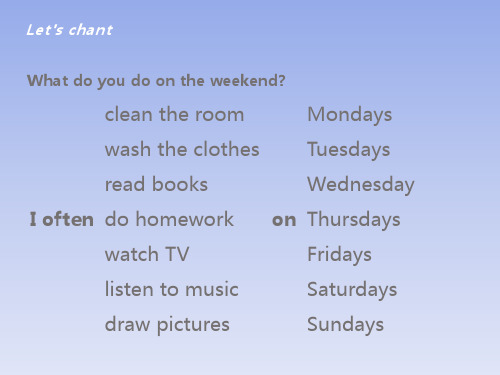 五年级上 Unit2 My week Part B Let's talk