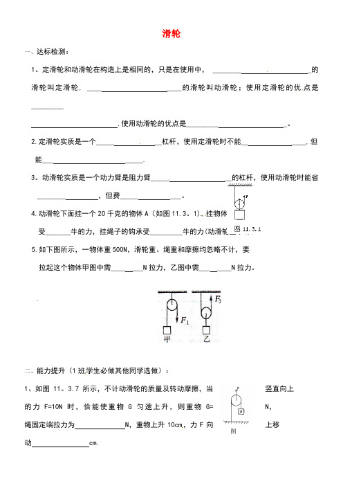 江苏省九年级物理上册11.2滑轮练习苏科版(new)