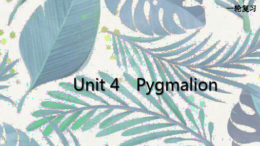 高三英语一轮复习优质课件5：Unit 4 Pygmalion
