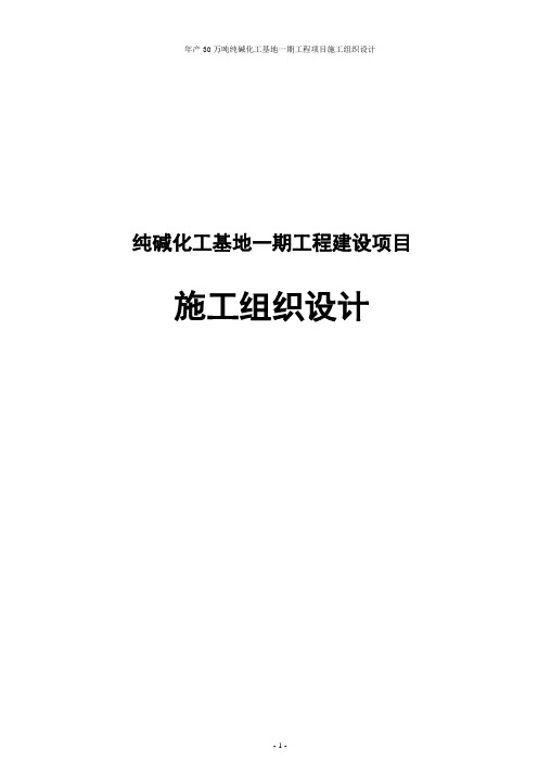 纯碱化工基地工程新建项目施工组织设计
