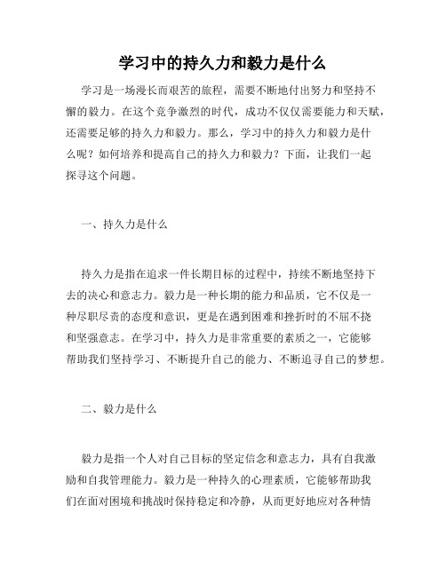 学习中的持久力和毅力是什么