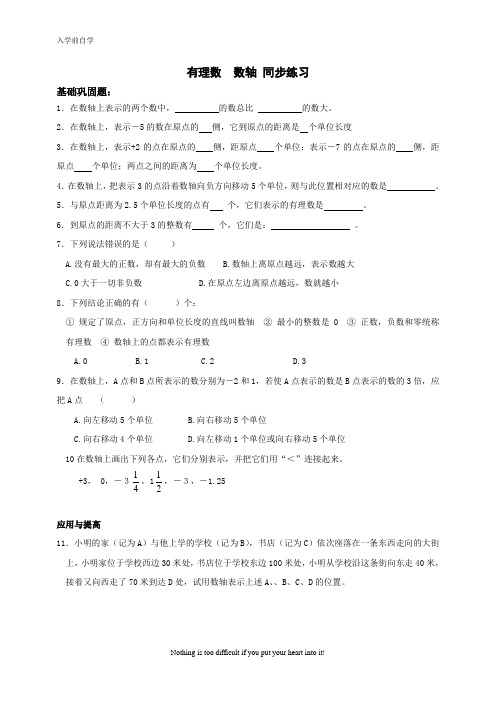 有理数_数轴训练