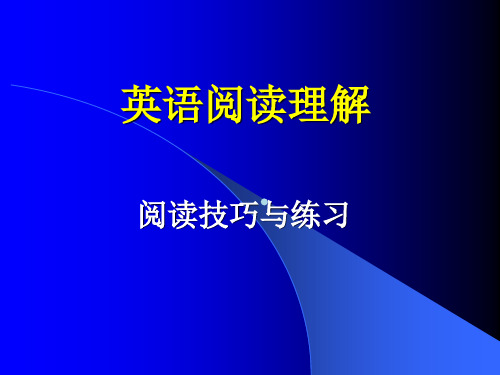 【英语四六级】英语阅读理解ppt模版课件