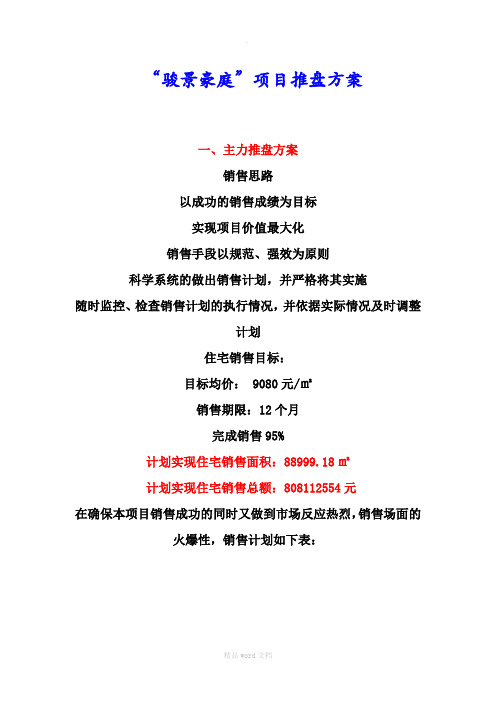 项目推盘策略方案
